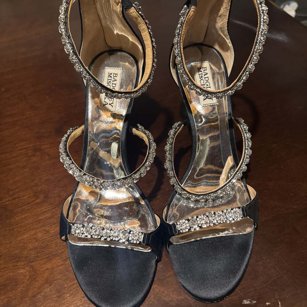 Badgley Mischka Zia Crystal Embellished Strappy Sandals